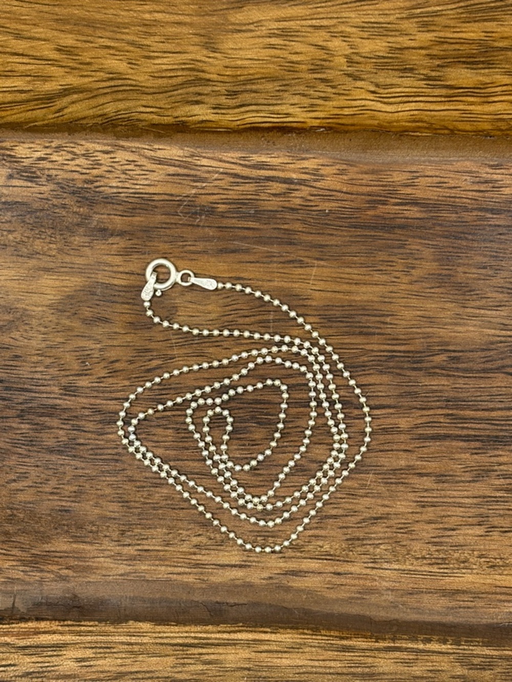 Sterling Silver 20" Beaded Chain Necklace